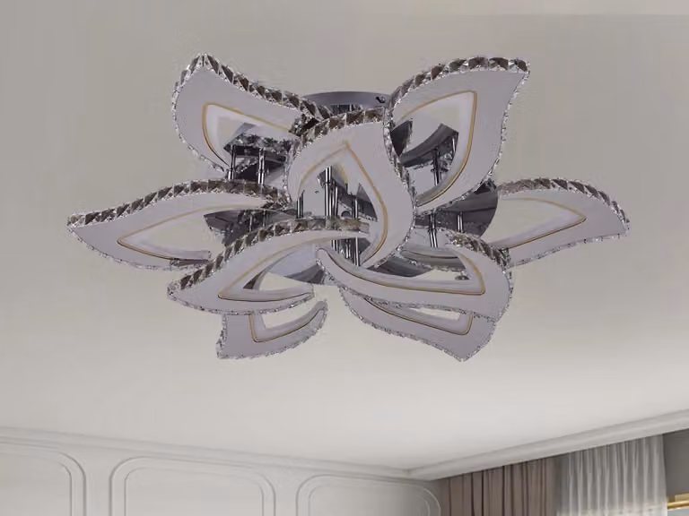 NEDES Lampadario a soffitto a LED con telecomando, 180W - J3337/CH