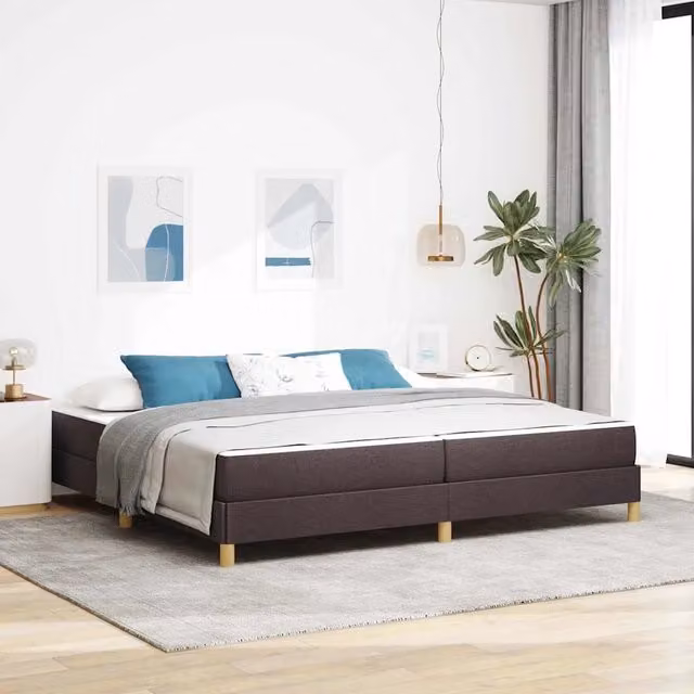 Letto con materasso a molle vidaXL in tessuto marrone L: 200 cm, P: 200 cm, H: 280 cm – 1
