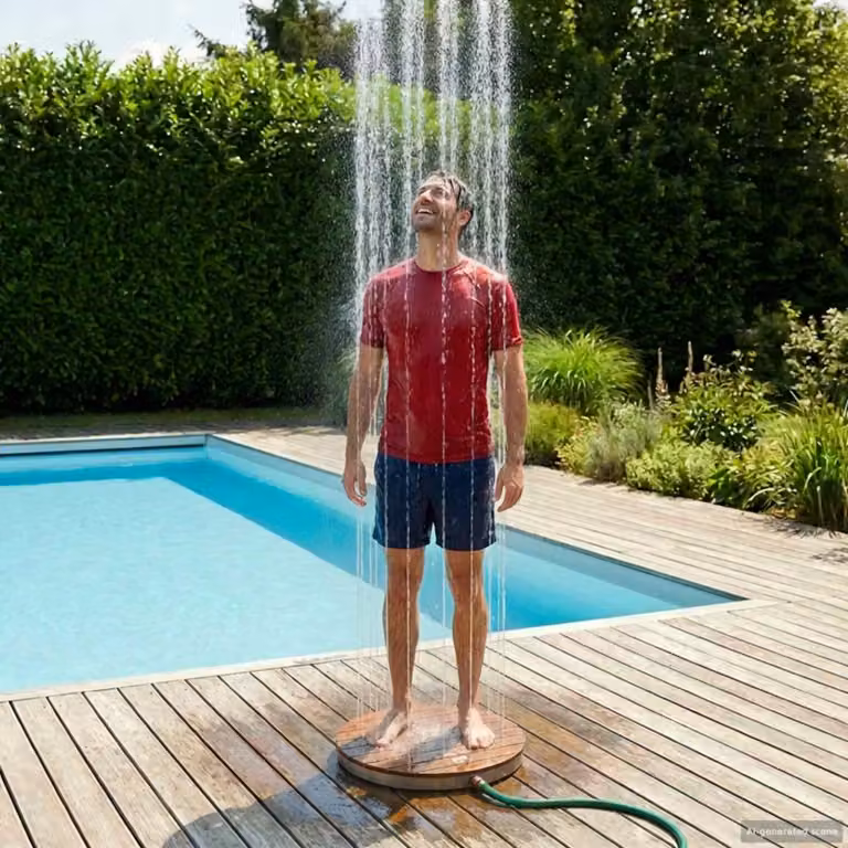 Doccia da giardino vidaXL in WPC e acciaio inossidabile, colore marrone