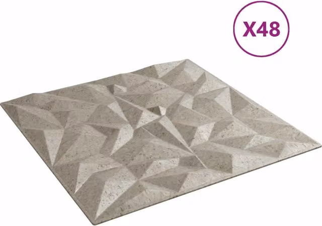 Pannelli da parete in schiuma XPS DESIGN IN Beton ametista, confezione da 48 pezzi, L/P: 50 x 50 cm, Colore viola e grigio, CFW5630010