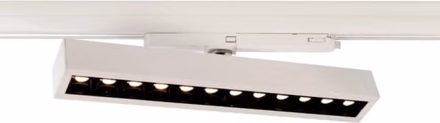 Faretto SPOT Planetitaly per binario trifase LED regolabile da 23W a 32W, luce bianca 4000K, colore bianco, in alluminio