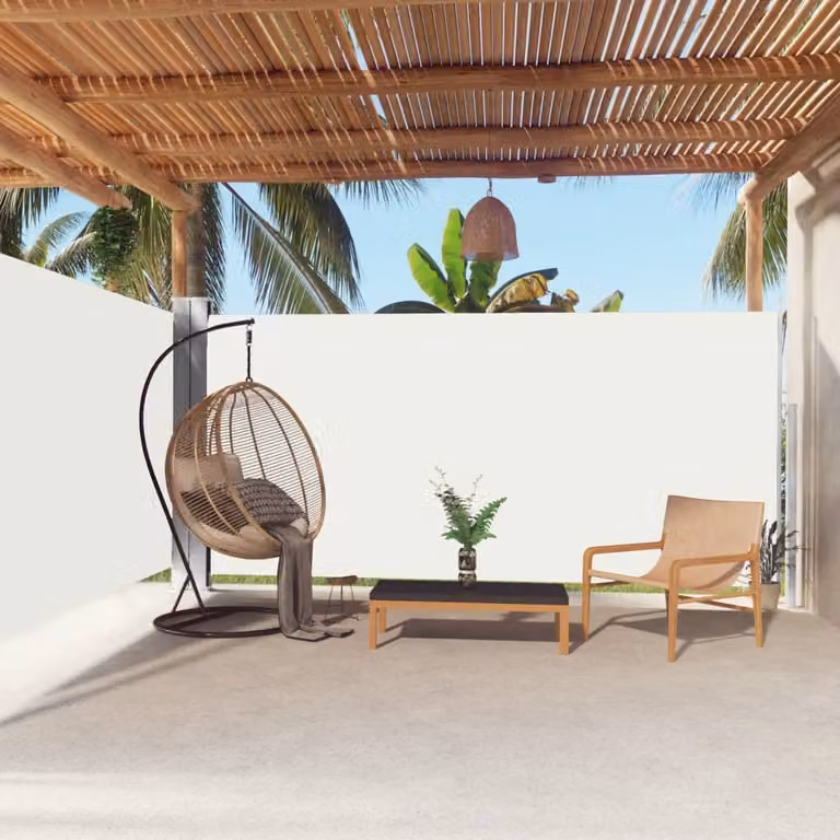 The Living Store Tenda laterale estensibile Crema 180x600 cm