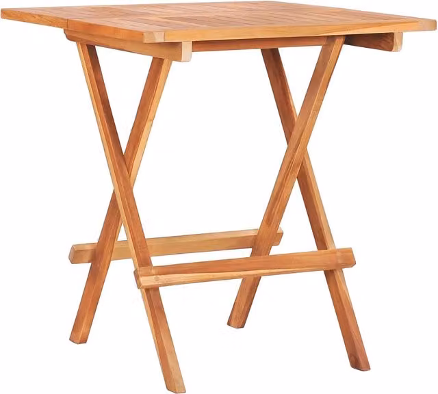 Set da Bistrot Pieghevole vidaXL in Legno di Teak Marrone, 3 Pezzi