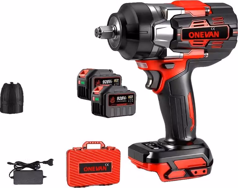 Avvitatore elettrico, coppia 2800 N.m, motore brushless, batteria grande 2, set da 12 pezzi
