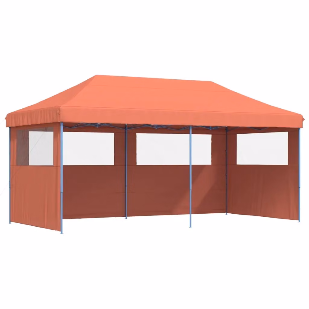 Tendone per feste pieghevole pop-up con 3 pareti vidaXL colore terracotta L: 580 cm, P: 292 cm, H: 315 cm – 2