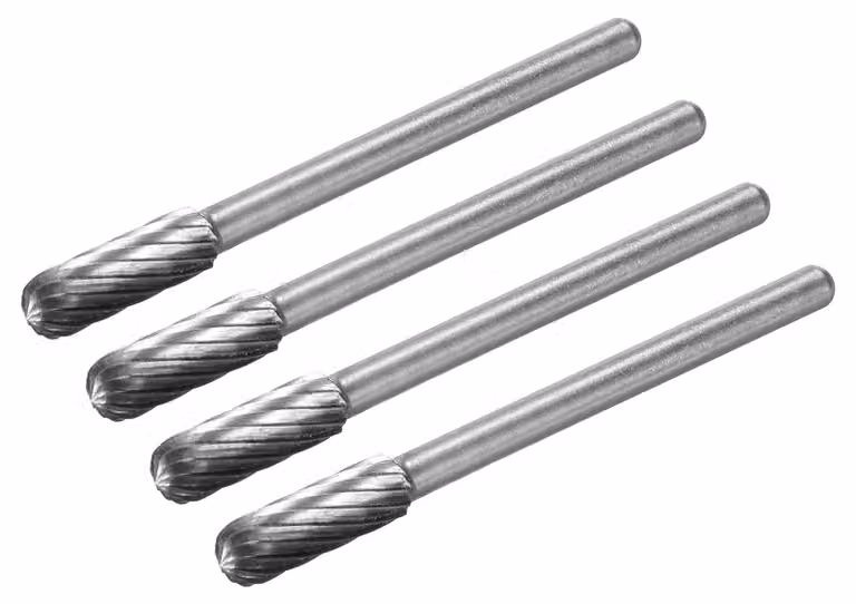 Fresa a disco in carburo di tungsteno, 4 mm, confezione da 4 pezzi, attacco da 3 mm