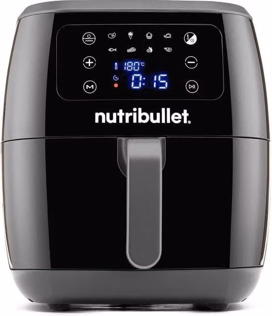 NutriBullet NBA07100 XXL Friggitrice ad aria da 7 L, 1800 W, 8 programmi con display digitale touch, Nero – 1