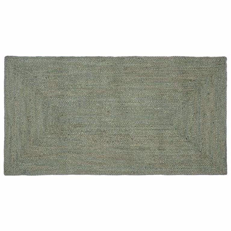 Tappeto da area rettangolare in juta vidaXL, colore verde oliva, L 80 cm x P 150 cm