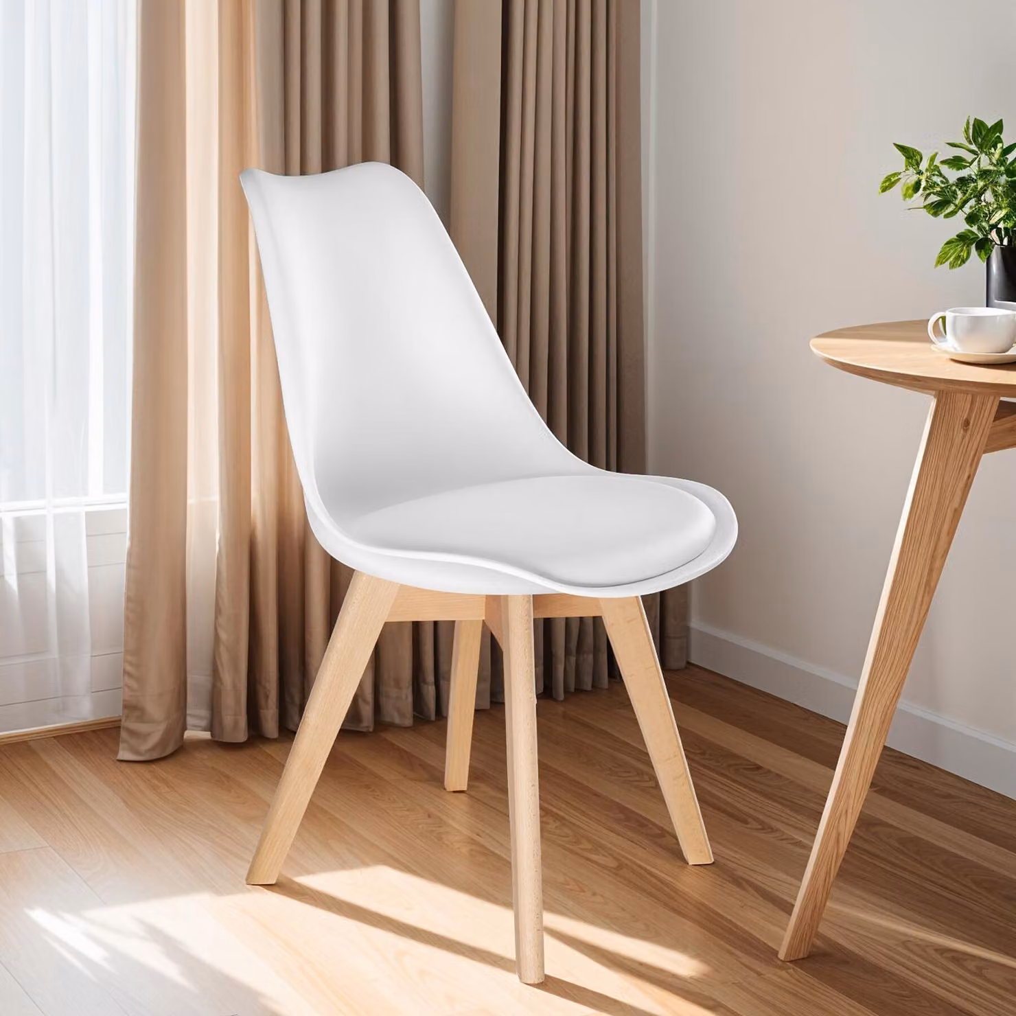 Set di 6 sedie da tavola in stile scandinavo TecTake GmbH, colore bianco, finitura opaca – 3