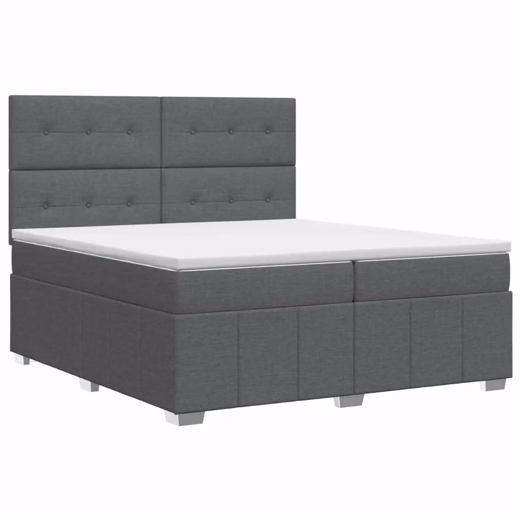 Letto box spring con materasso vidaXL Grigio Scuro L/P: 200 x 200 cm – 2