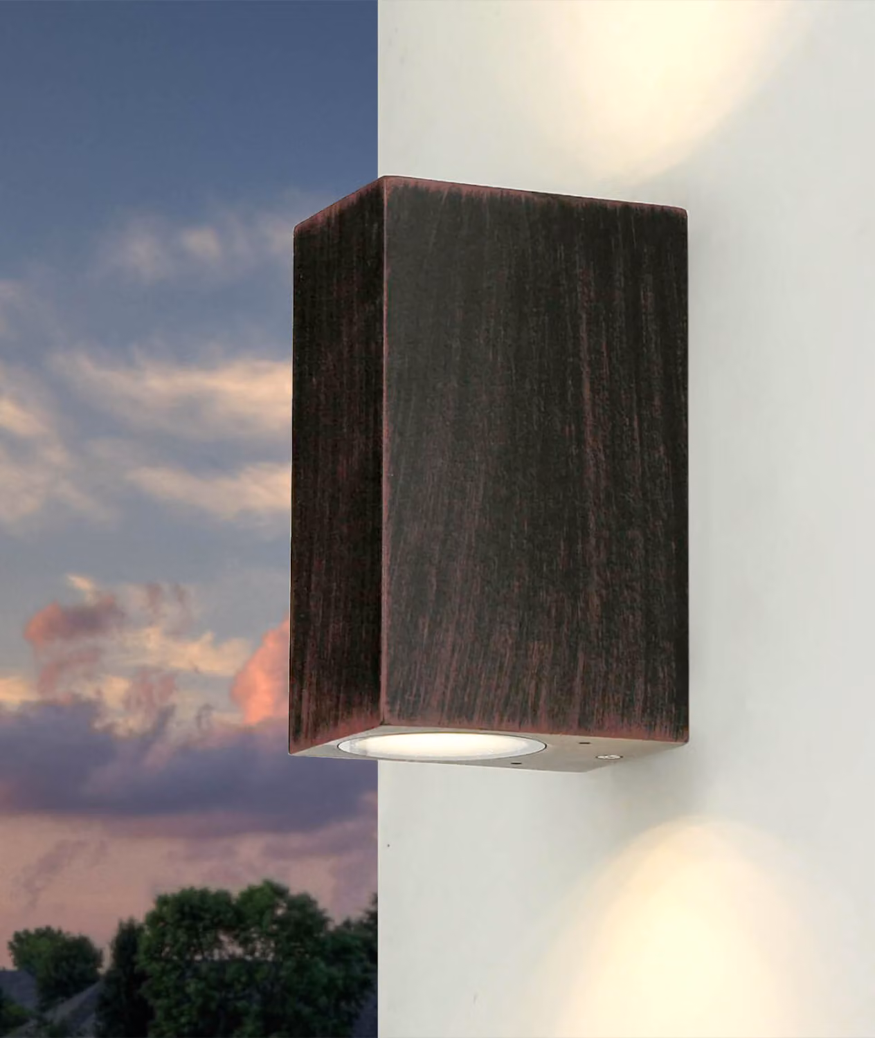 Lampada da parete per esterno casa giardino IP44 marrone GU10 alluminio moderna lampada da parete per esterno