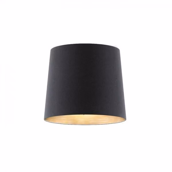 Paralume a cono CONNY per lampade da terra in tessuto nero e lamina di rame, diametro 35 cm, attacco E27, max 23W – 2