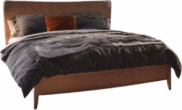 Letto matrimoniale moderno in legno di frassino color marrone Mobili 2G L: 184 cm, P: 210 cm, H: 121 cm