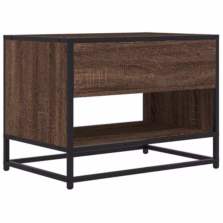 Mobile TV Rovere Marrone 61x40x46 cm Legno Multistrato Metallo
