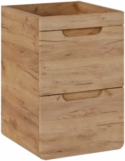 Mobile sotto lavabo ERBANO – 2 cassetti – 40 cm – Colore rovere chiaro – Design sospeso compatto