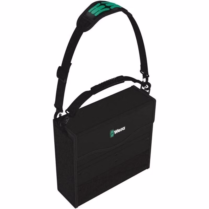 Borsa porta utensili Wera 2go 2 resistente all'acqua con tracolla regolabile e organizer interno, colore Nero Verde – 2