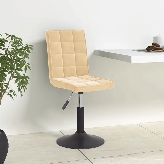 Sedie da Pranzo Girevoli 6 pz Crema in Velluto 3089299
