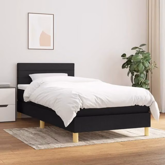 Letto Ibrido con Giroletto a Molle e Materasso vidaXL, Nero e Bianco, L 80 cm x P 200 cm x H 30 cm