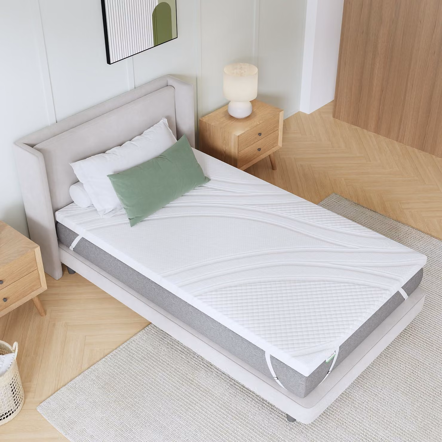 Topper per materasso, dimensioni 120x200 cm, spessore 7,5 cm, realizzato in schiuma di gel, Oeko-Tex