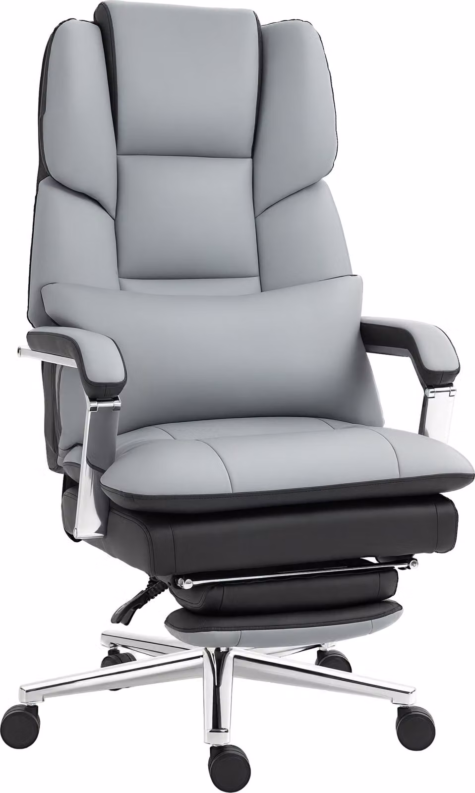 Sedia da ufficio HOMCOM, sedia da scrivania ergonomica con funzione oscillante e poggiapiedi