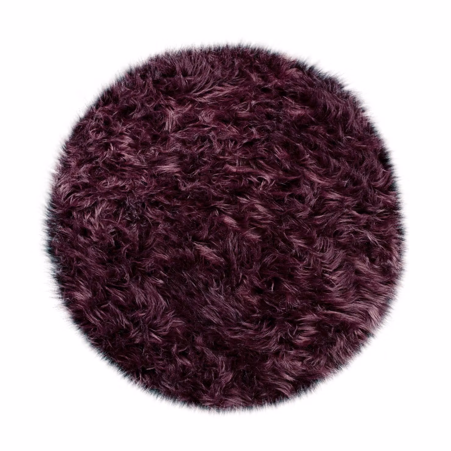 Tappeto rotondo Playara viola a pelo alto in ecopelliccia, Diametro: 90 cm – 3