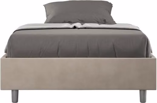 Letto Sommier imbottito Matrimoniale francese 140x210 cm Azelia - Senza rete,Microfibra,Sabbia