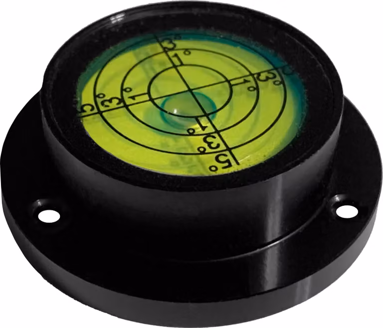 Livella a bolla rotonda con custodia in alluminio (40x30x13 mm, nera)