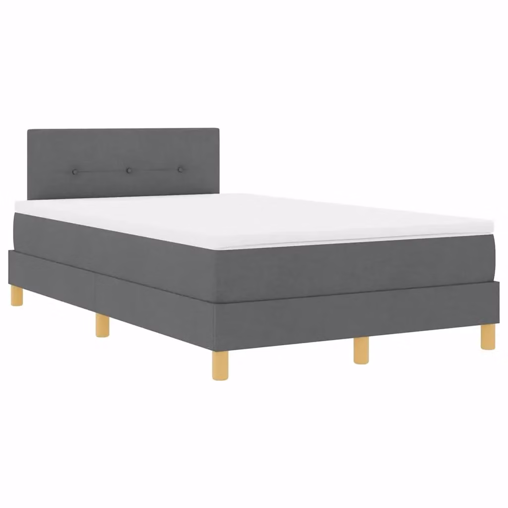 Letto moderno vidaXL con illuminazione LED e porta USB, rivestito in tessuto grigio, L/P/H: 120 x 200 x 193 cm – 2