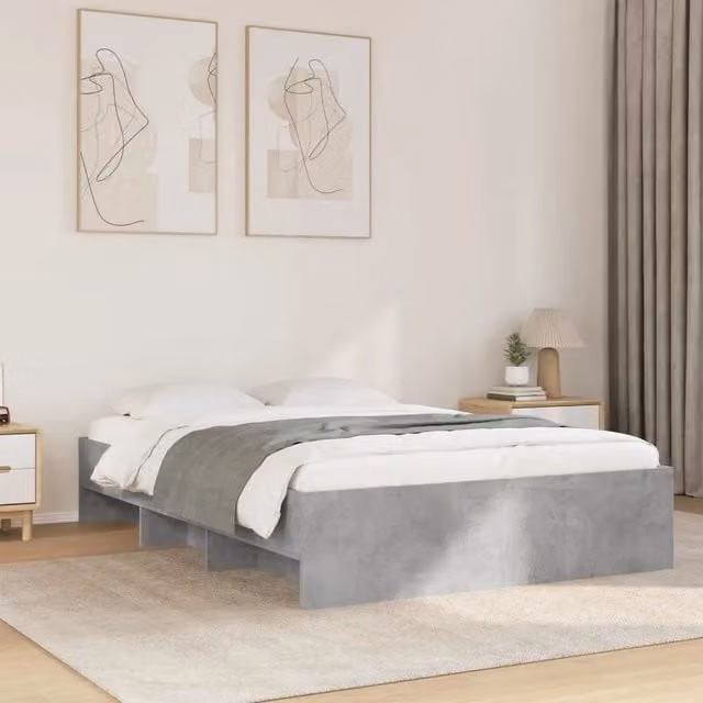 Letto con contenitore e doghe in legno grigio vidaXL L/P: 140 x 190 cm