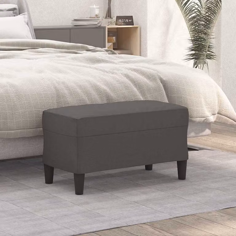 Panca moderna vidaXL in similpelle grigia L: 70 cm, P: 35 cm, H: 41 cm