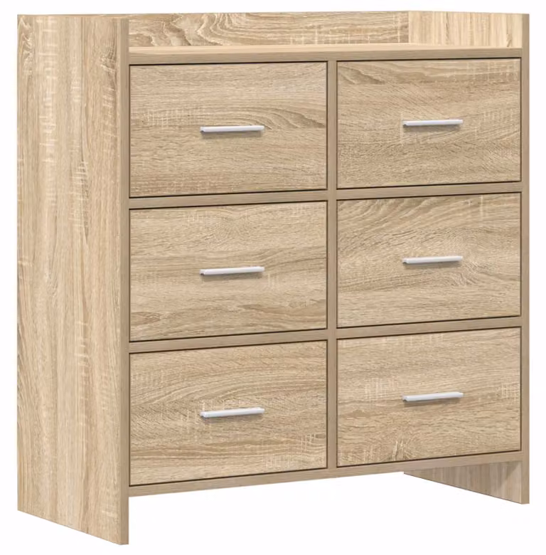 Mobiletto servitore in legno effetto noce Sonoma, dimensioni 75 x 33 x 80 cm, realizzato in legno composito