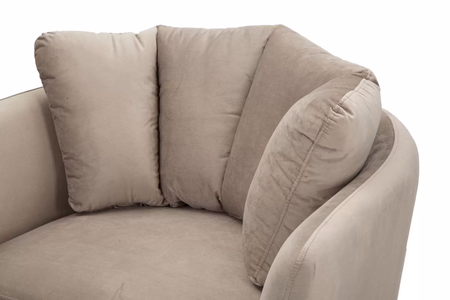 Poltrona Kiev Charme1921 grigia con dettagli oro e struttura in metallo L: 88 cm, P: 77 cm, H: 74 cm – 2