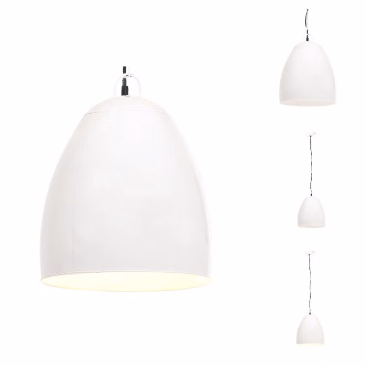vidaXL Lampada a sospensione in stile industriale 25 W bianca rotonda 42 cm E27 - Lampade