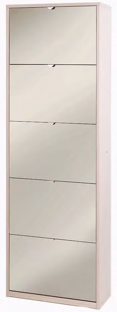 Scarpiera mobile 5 ante con specchio 63x29x190H cm in kit di montaggio colore Olmo chiaro