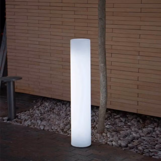 LÚZETE Lampada da terra per esterni FITY 100 con luce LED bianca fredda, bianca, IP65