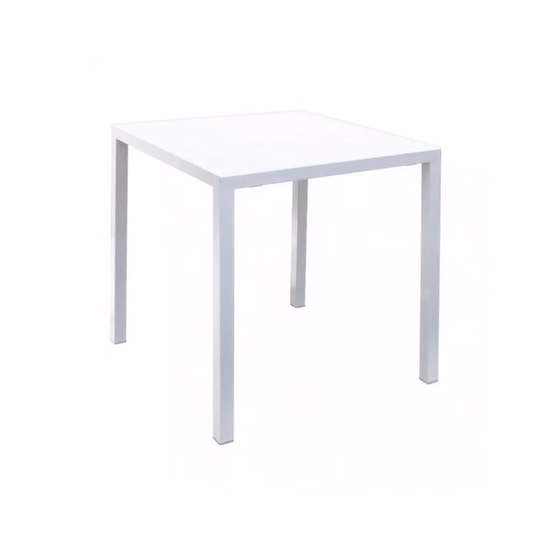 Tavolo MARSIGLIA in metallo bianco 70×70 cm, impilabile