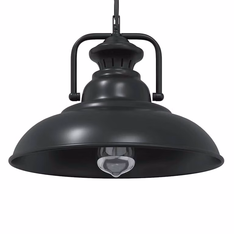 vidaXL Lampada a Sospensione in Metallo Nero con Attacco E27, Diametro: 31 cm