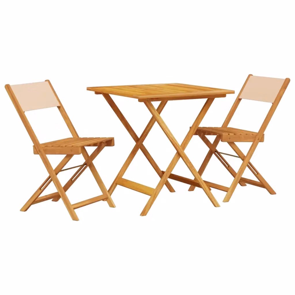 vidaXL Set da Bistrot 3pz in Legno di Acacia Olio Beige – 2