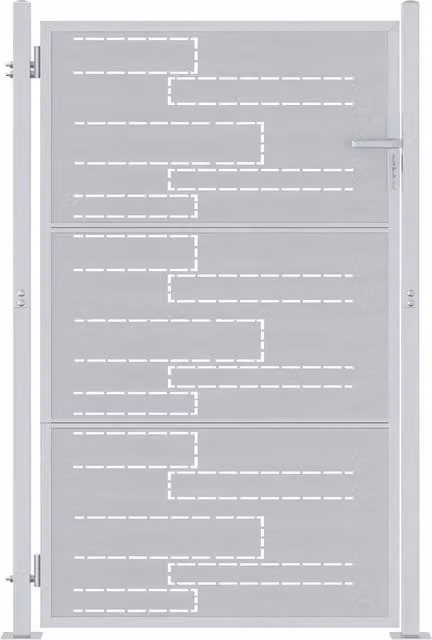 Cancello singolo da giardino in acciaio inossidabile Argento CFW7565313 L: 85 cm, H: 144 cm
