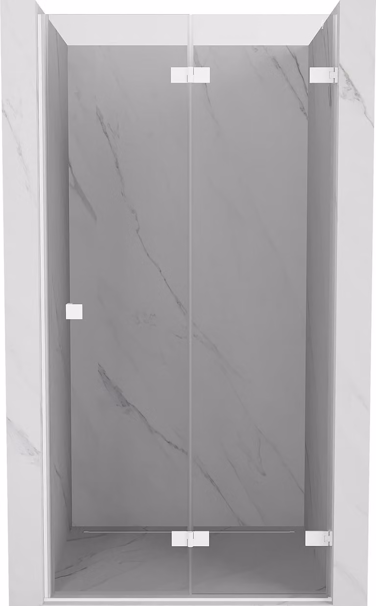 Mexen Lunar-F porta doccia pieghevole destra 70 cm, trasparente, bianco - 836-070-000-20-00-P