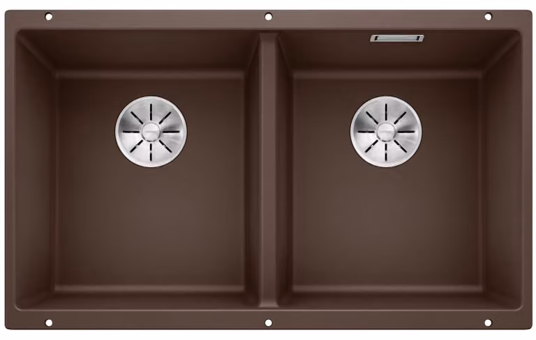 BLANCO SUBLINE 350/350-U, SILGRANIT® PuraDur®, color caffè, senza comando a distanza dello scarico