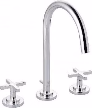 Kludi Nova Fonte - Miscelatore per lavabo con bocca di erogazione e canna girevole, installazione a 3 fori, cromo 201430520