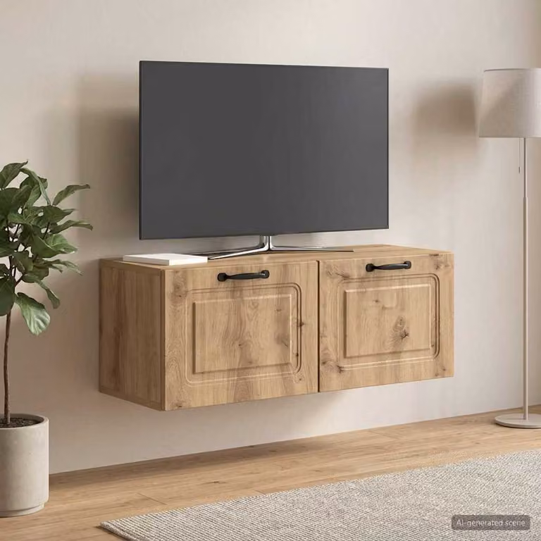 Mobile Porta TV da Muro vidaXL in Rovere Artigianale, L: 78,5 cm, P: 31 cm, H: 30 cm