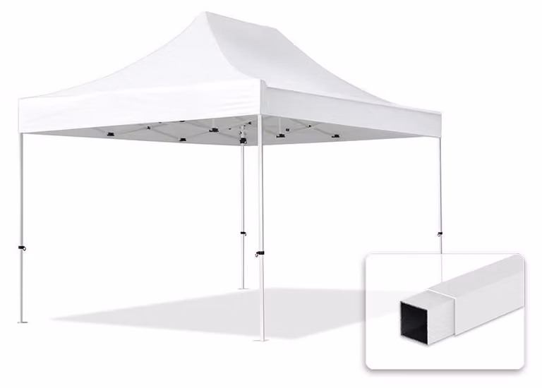 TOOLPORT 3x4,5m gazebo pieghevole, ECONOMY acciaio, bianco