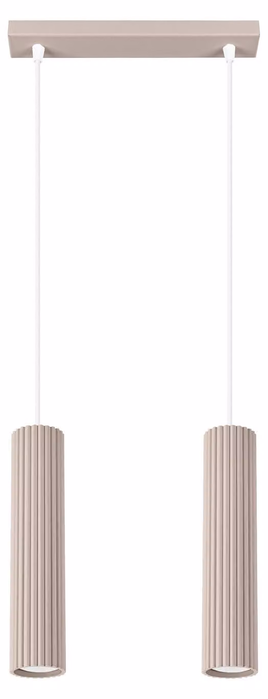 Lampada a sospensione KARBON 2 taupe 2xGU10 10W alluminio 90x6.5x30cm Sollux Lighting