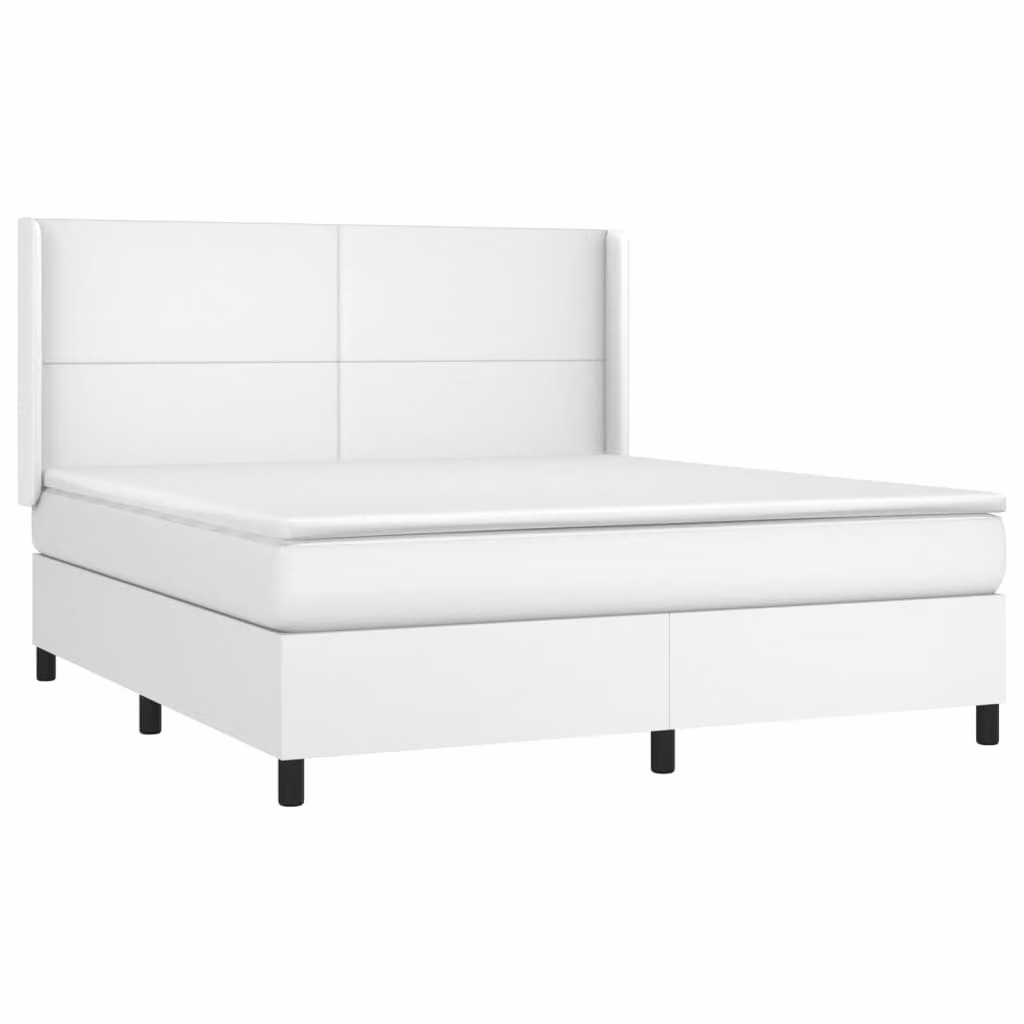 Giroletto a Molle con Materasso Bianco 160x200 cm in Pelle finta
