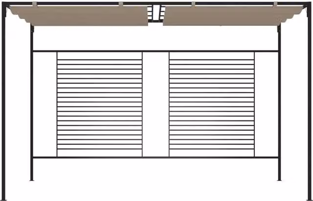 Gazebo con Tetto Retrattile 3x4x2,3 m Grigio Talpa 180 g/m² 313624