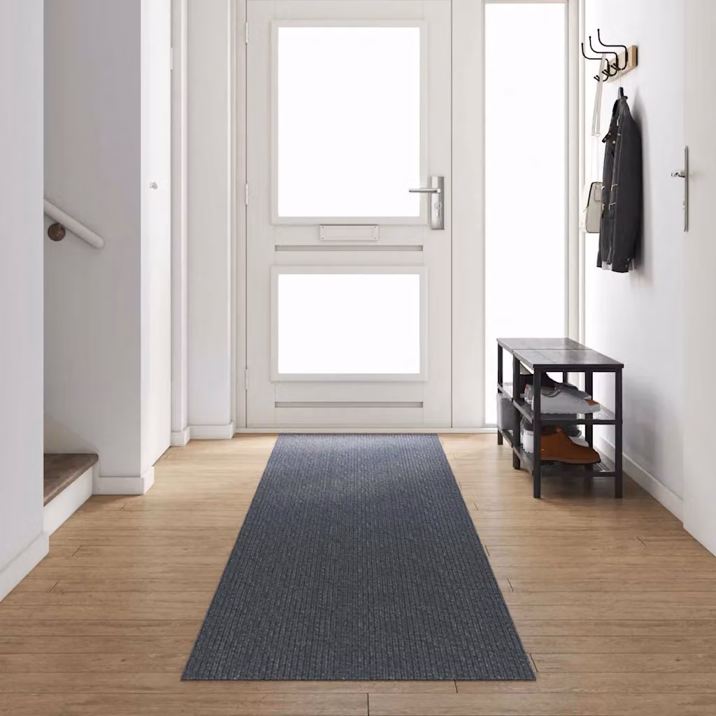 Runner in moquette vidaXL grigio, moderno e lavabile, L 80 cm x P 500 cm
