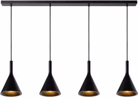 Lampadario in cemento nero Lucide Gipsy 4xE27 dimmerabile