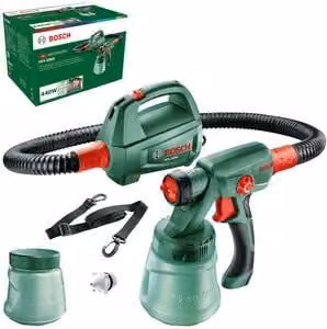 Pistola a spruzzo elettrica Bosch PFS 2000 da 440W per vernice, lacca e smalto, colori grigio, bianco e verde